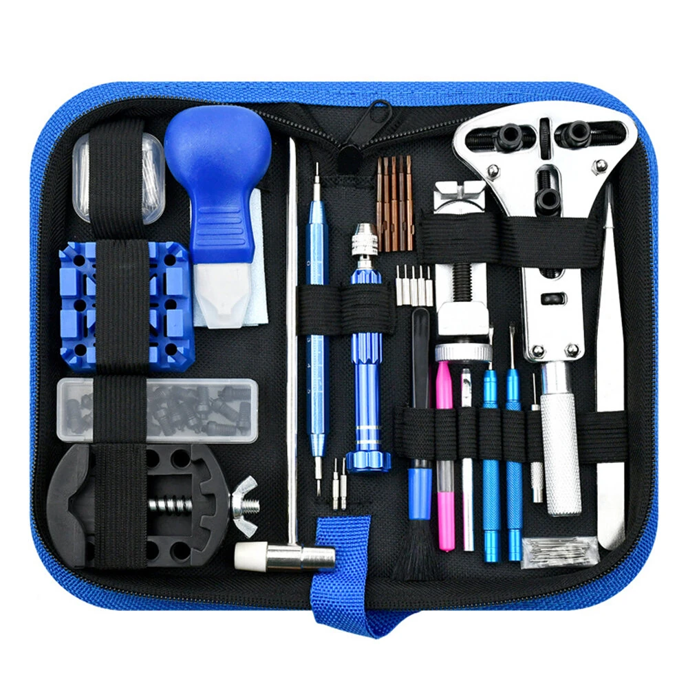 212pcs Watch Repair Tool Kit - Aluminum Alloy Watchmaker Set with Pry Knife, Screwdrivers, Pin Hammer, Band Link Tools for Watch Repairs (image for) 212pcs Watch Repair Tool Kit - Aluminum Alloy Watchmaker Set with Pry Knife, Screwdrivers, Pin Hammer, Band Link Tools for Watch Repairs